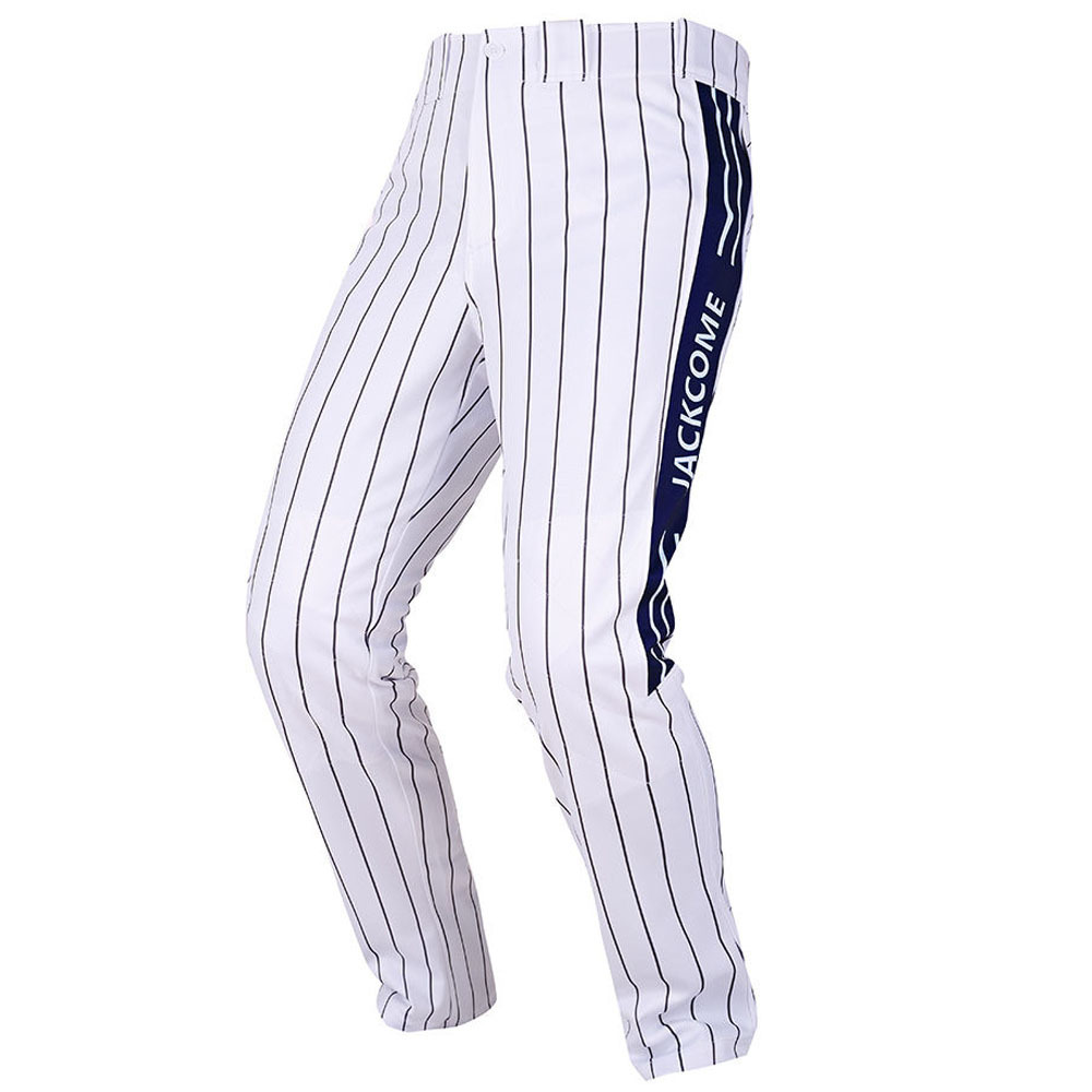 Elastic Bottom Ankle Length Baseball Pants Adult Pinstripe Baseball Pant Breathable Men White/Black Pinstripe Baseball Pant