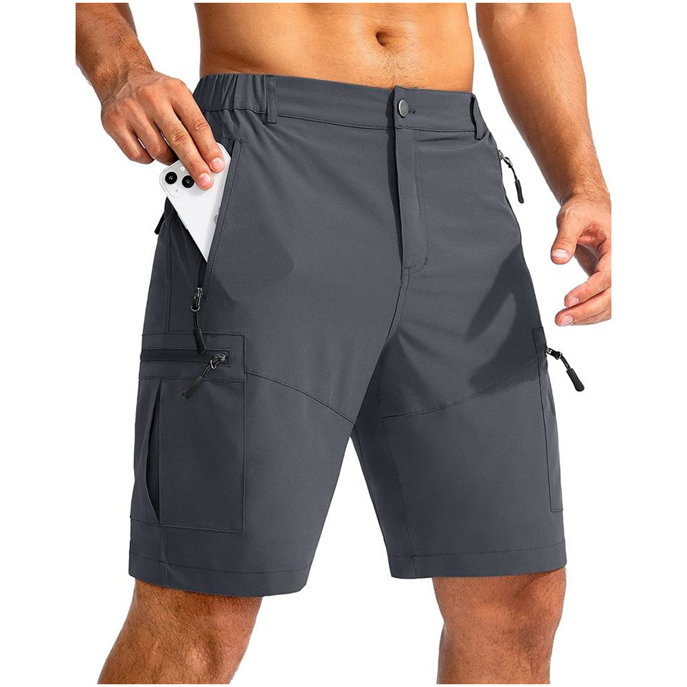 Wholesale Outdoor Athletic Plain Pocket 100% Cotton Fishing Shorts Men Cargo shorts Knee Length Streetwear Men Shorts