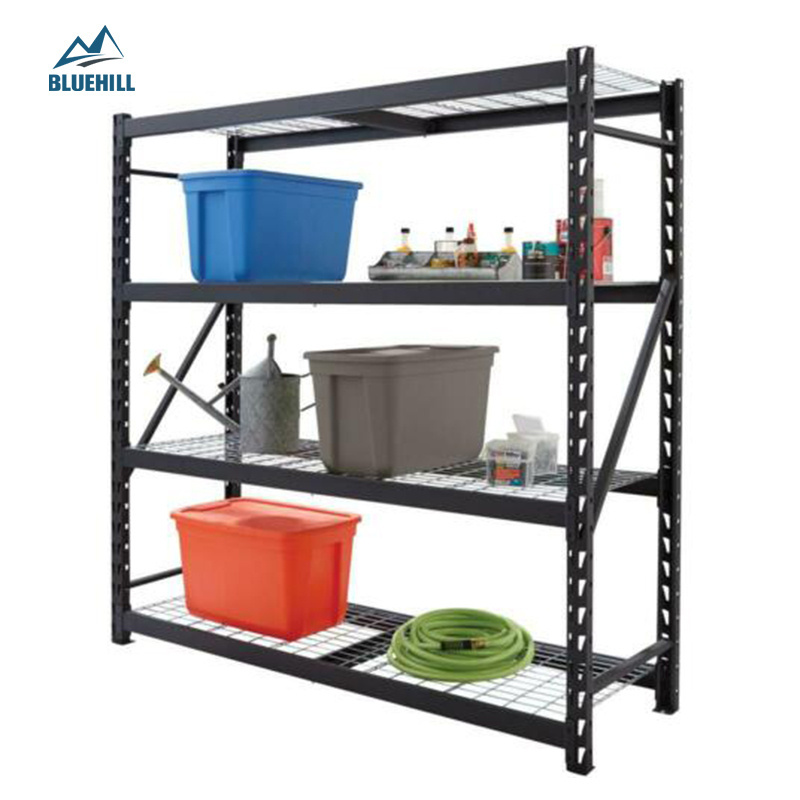 Industrial commercial warehouse welded steel garage shelving unit regal schwer heavy duty boltless black shelving racking system