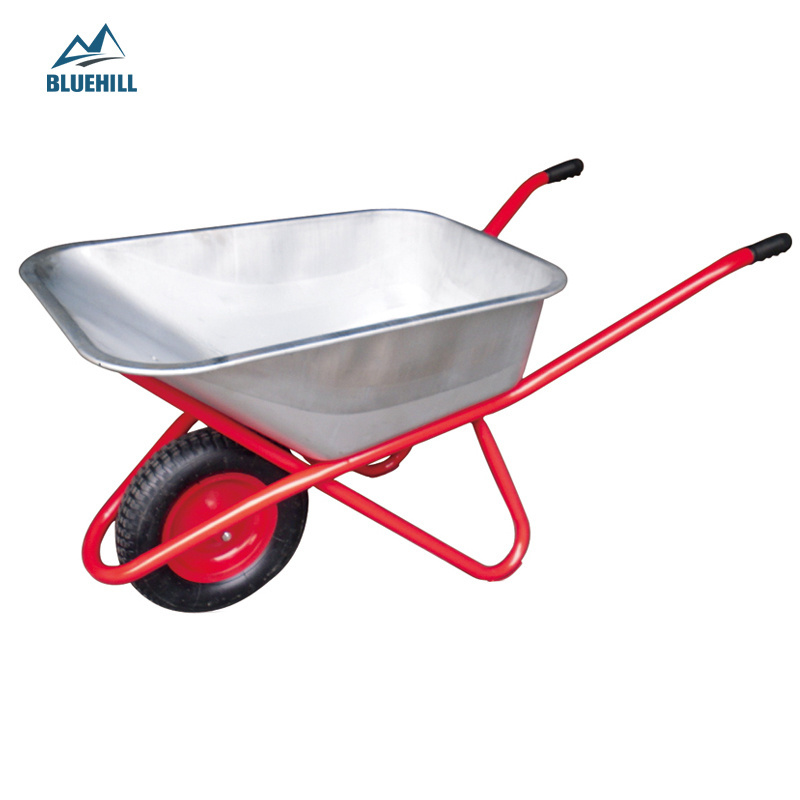 Hot Sale Double/Two Wheels Narrow/Small Vintage Red Cheap Metal/Steel Dual Wheel Wheelbarrow for Builders