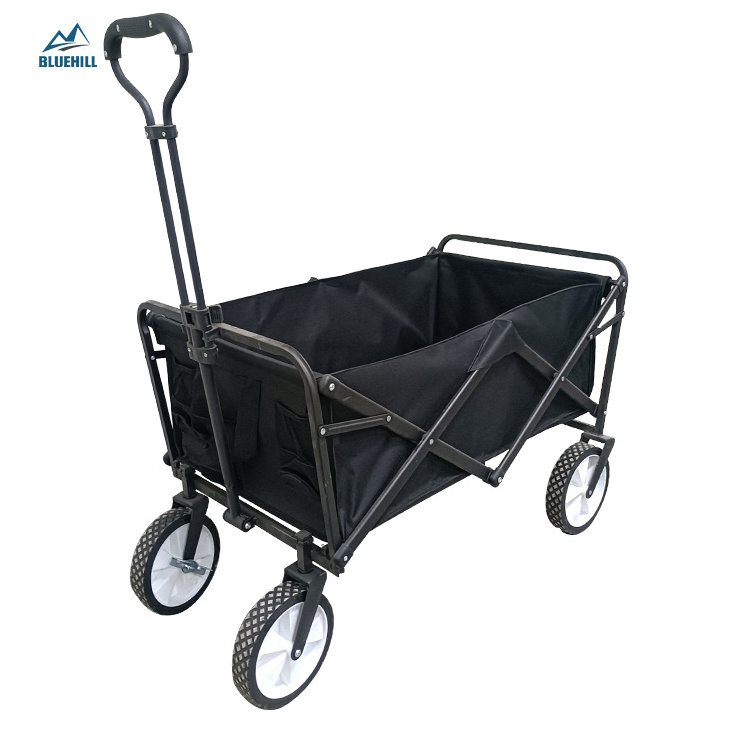 Heavy Duty Collapsible Folding All Terrain Utility Wagon Beach Cart With Egg Roll Table and Tailgate