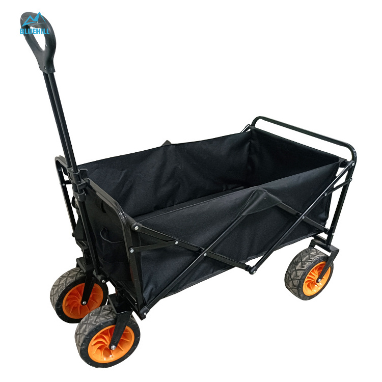 Heavy Duty Collapsible Folding All Terrain Utility Wagon Beach Cart With Egg Roll Table and Tailgate