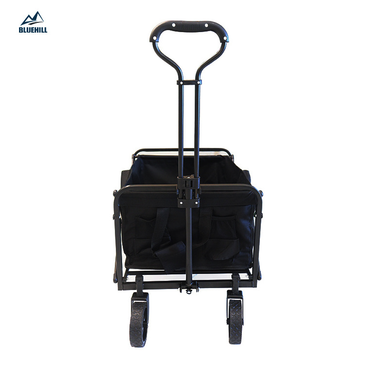 Heavy Duty Collapsible Folding All Terrain Utility Wagon Beach Cart With Egg Roll Table and Tailgate