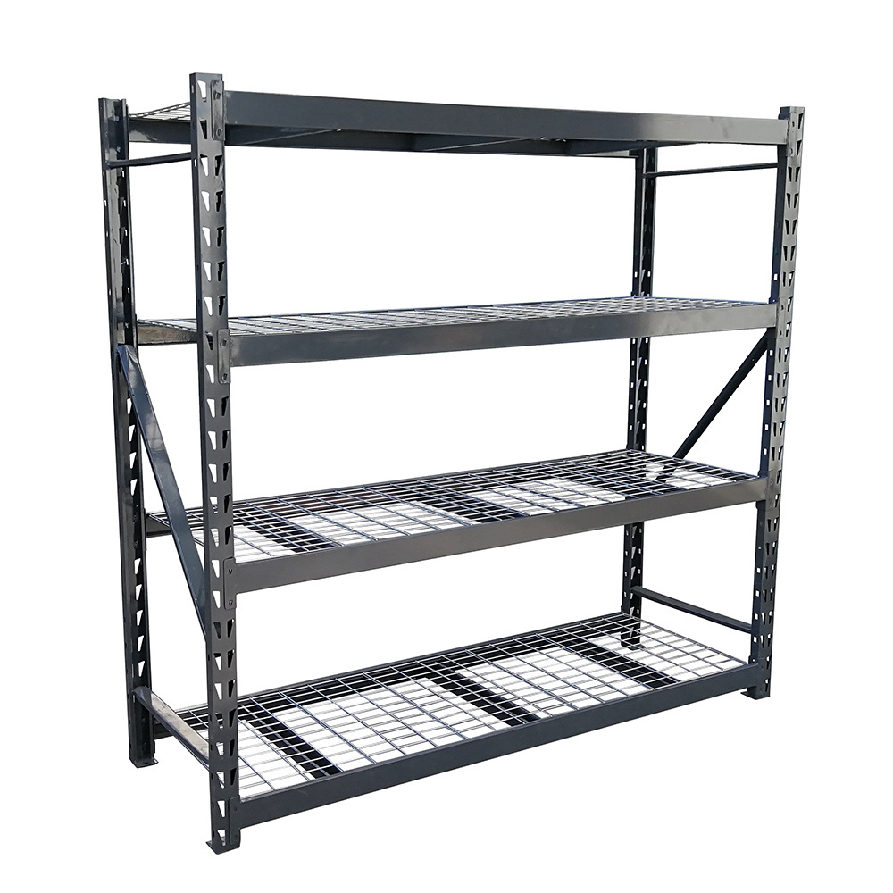 3-4 tier heavy duty adjustable welded  slotted angle storage holders muscle racks shelves boltness rack