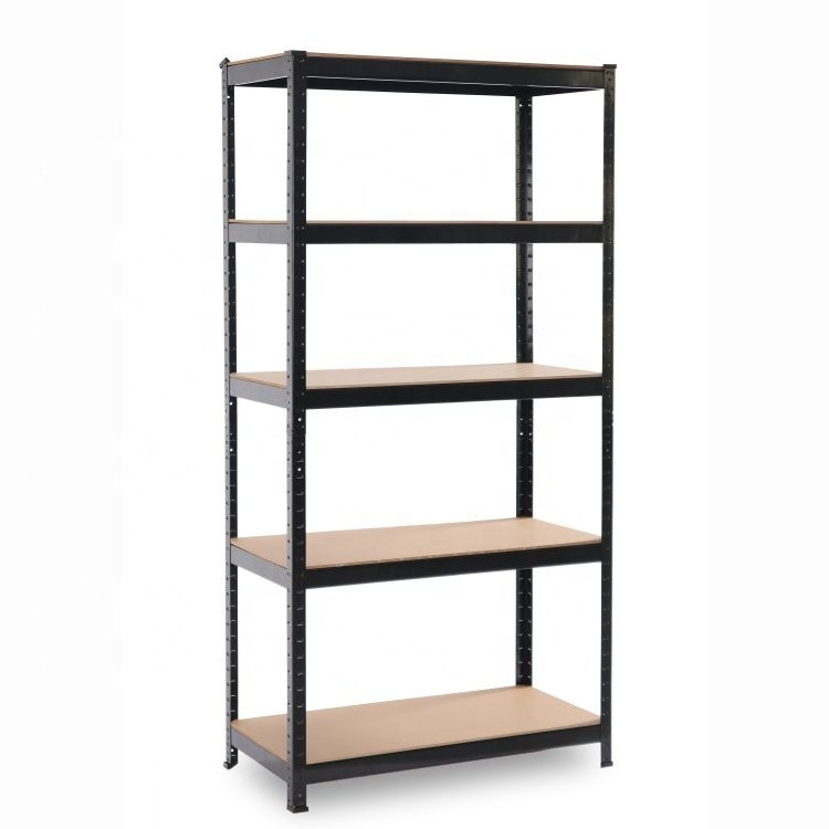 Light duty 5 tiers/layer slotted boltless Steel storage metal shelf rack silver garage shelving units - galvanised