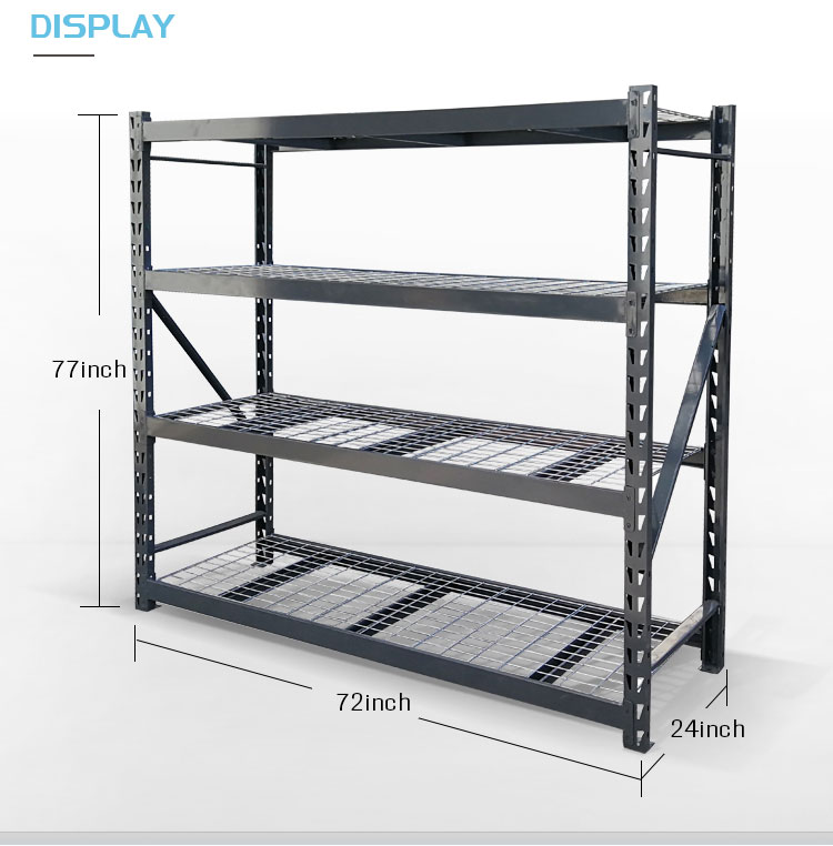 3-4 tier heavy duty adjustable welded  slotted angle storage holders muscle racks shelves boltness rack