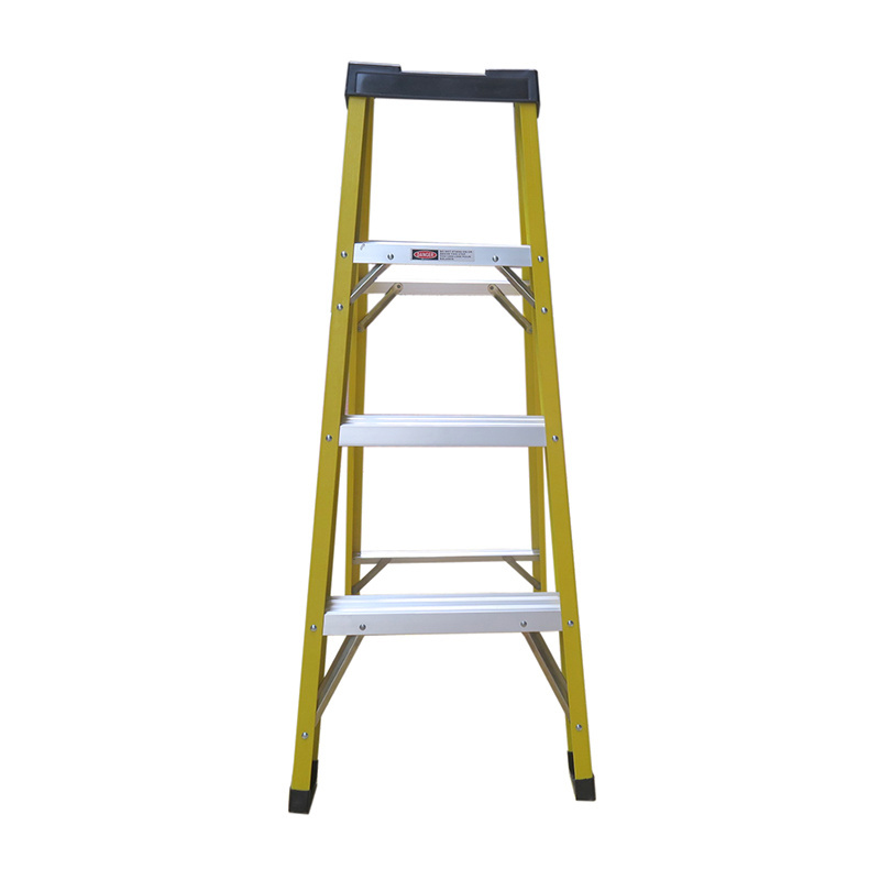 Light weight fiberglass a frame ladder for electrical maintenance with EN131