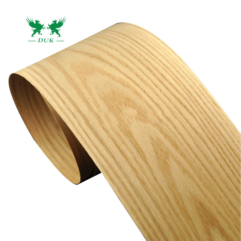 0.22mm Red Oak Wood Fleeced Veneer With Back Non Woven Fabric