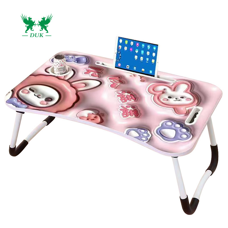 Cheap Price Portable Foldable Laptop Table/ Folding Laptop Desk With Cup Holder