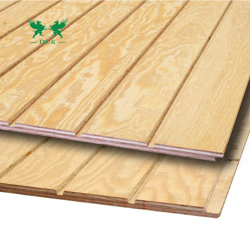 4x8 new zealand radiata slotted hoop pine 3mm 19mm veneer plywood sheet t1-11 tongue and grooved pine plywood