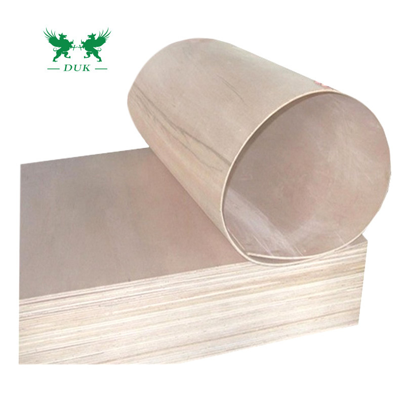 Chinese manufacturer Customized wood veneer curved flexible commercial bending hot press meranti core plywood