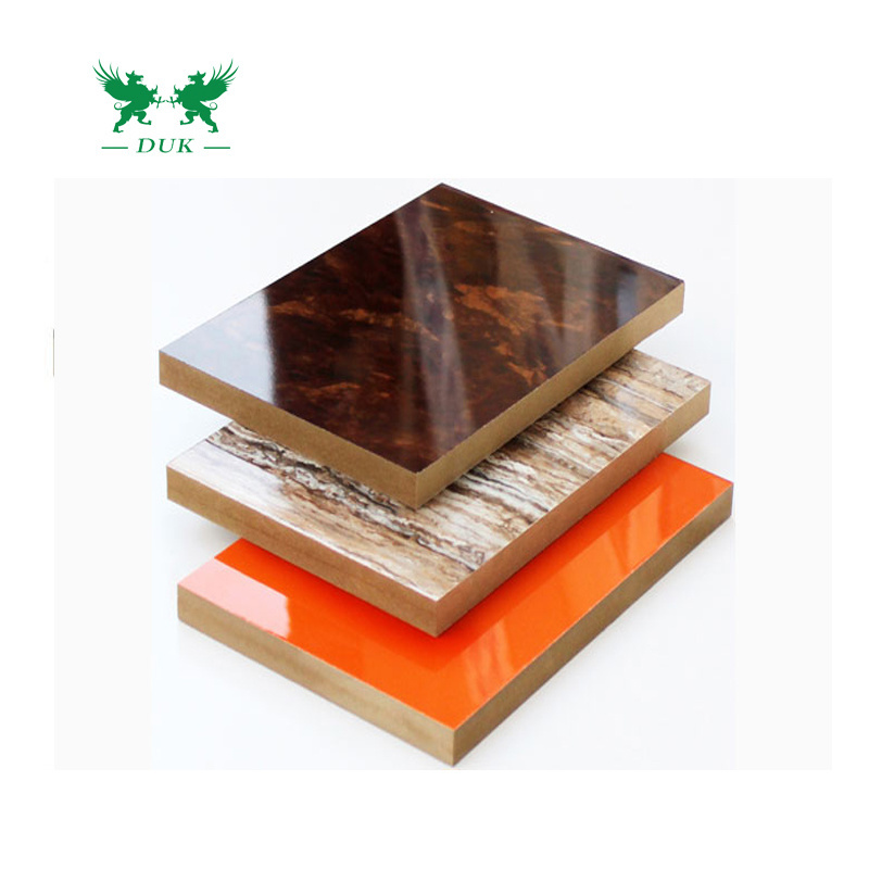 18mm High Glossy UV MDF Board High Glossy UV Coated Board /Wood Grain glossy Melamine MDF for Cabinet