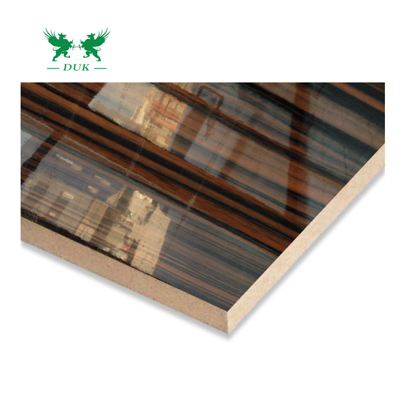 18mm High Glossy UV MDF Board High Glossy UV Coated Board /Wood Grain glossy Melamine MDF for Cabinet