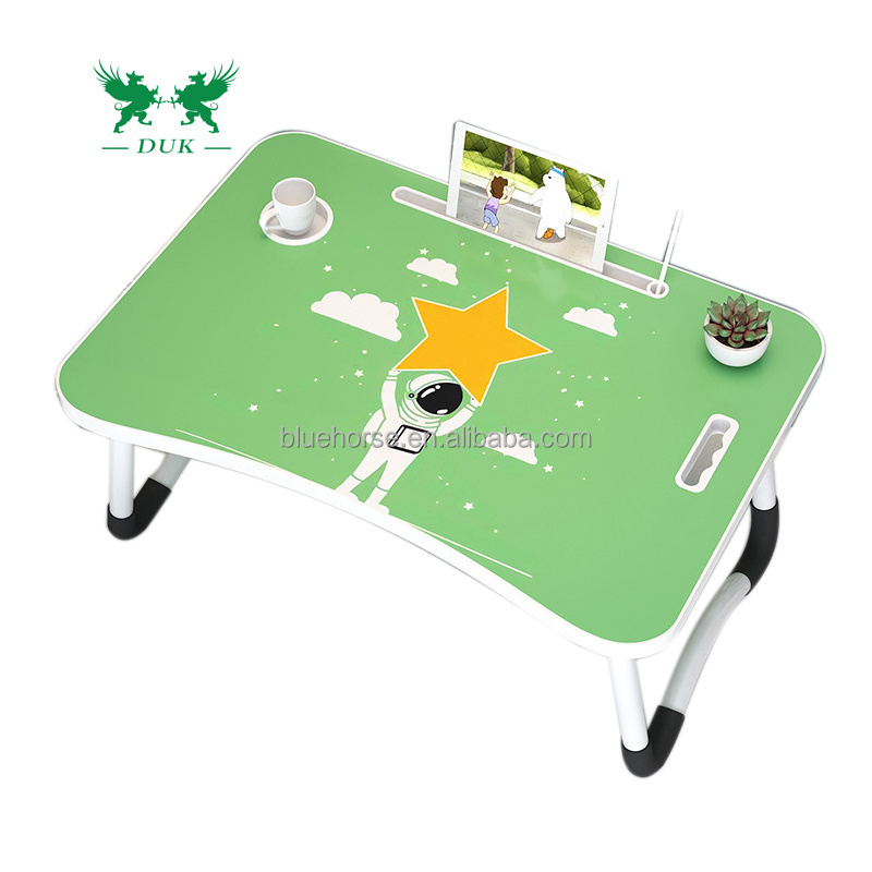 Cheap Price Portable Foldable Cartoon Image Lap Desk Bed Tray Table With Storage and Cup Holder From Linyi China