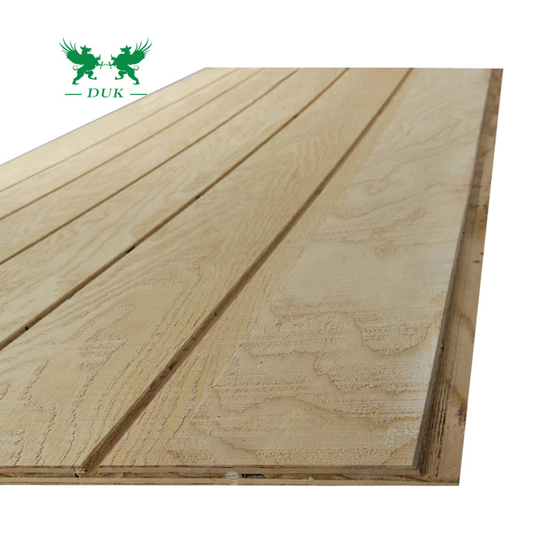 4x8 new zealand radiata slotted hoop pine 3mm 19mm veneer plywood sheet t1-11 tongue and grooved pine plywood