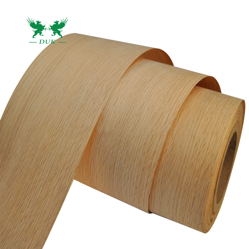 0.22mm Red Oak Wood Fleeced Veneer With Back Non Woven Fabric