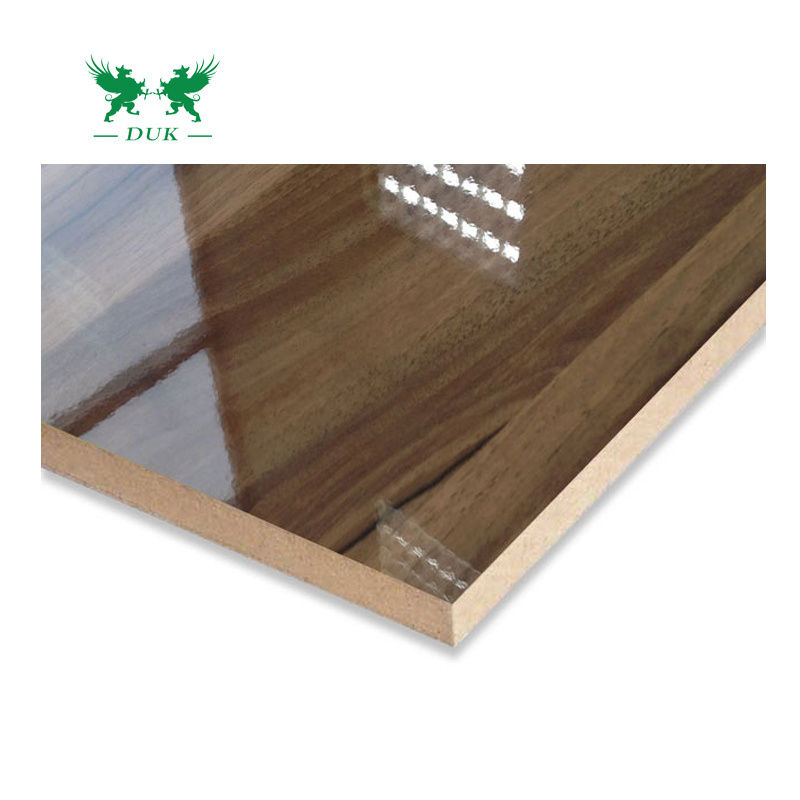 18mm High Glossy UV MDF Board High Glossy UV Coated Board /Wood Grain glossy Melamine MDF for Cabinet