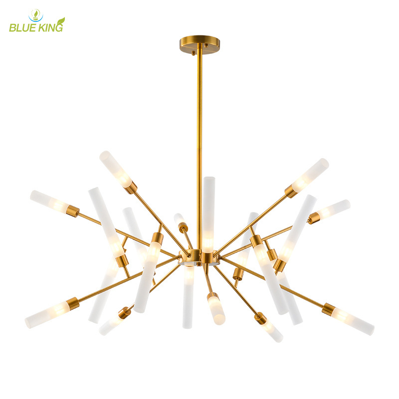 Modern Nordic Metal Branches indoor gold new classic sputnik chandelier modern dining table villa project hanging lamp fixture