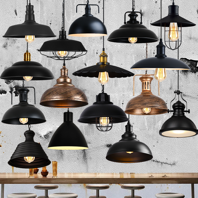 Industrial Retro Loft Iron single hanging spotlights chandelier pendant light traditional Cage Edison Home hexagon pendant light