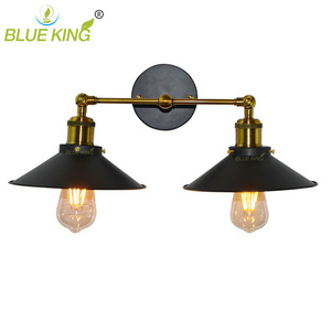 classic led loft iron wall lamp metal umbrella lamp shade for villa hotel bed wall light with 2 Lights