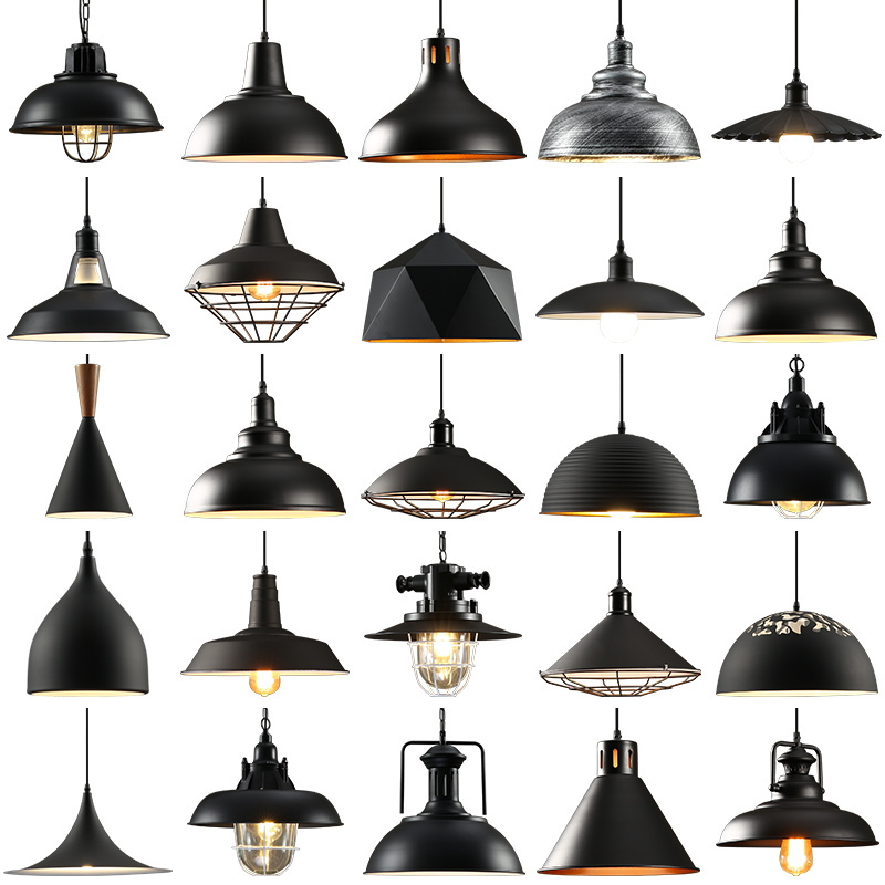 Industrial Retro Loft Iron single hanging spotlights chandelier pendant light traditional Cage Edison Home hexagon pendant light