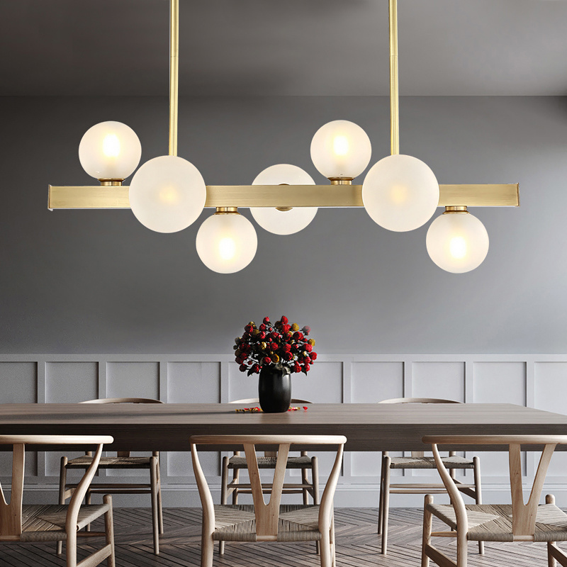 Kitchen island lobby adjustable copper gold pendant lamp industrial modern Home Decoration table hanging ceiling light fixture