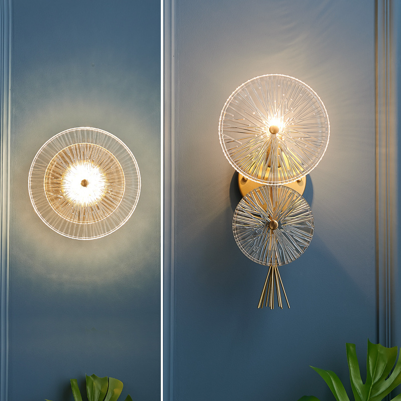 Modern Unique design lotus leaf golden crystal flexible wall lamp Indoor Decoration Fixture cloud wall sconce recessed light