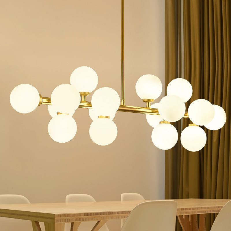 Zhong Shan modern chandelier living room white glass ball chandelier for living room ring chandelier bedroom with glass ball