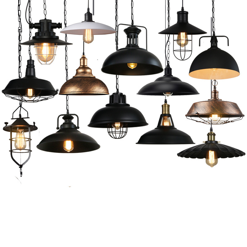 Industrial Retro Loft Iron single hanging spotlights chandelier pendant light traditional Cage Edison Home hexagon pendant light