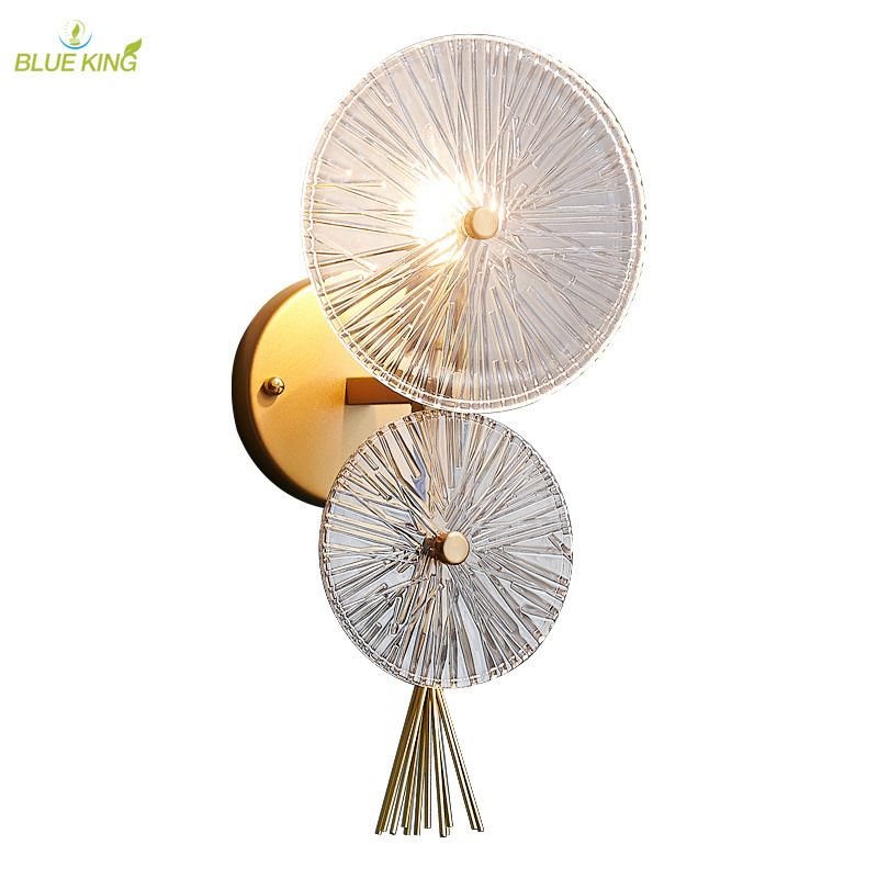 Modern Unique design lotus leaf golden crystal flexible wall lamp Indoor Decoration Fixture cloud wall sconce recessed light