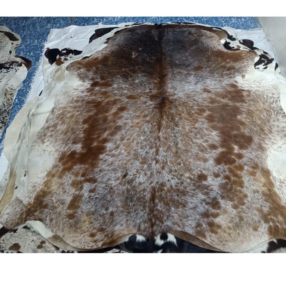 Large Cowhide Rugs 100% Cowhide Leather Rugs Tricolor Cow Hide Skin Carpet