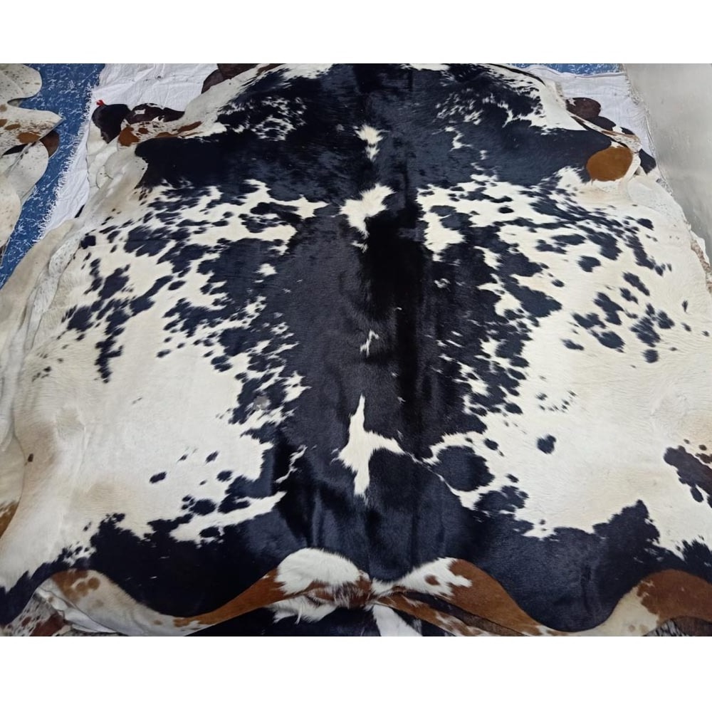 Large Cowhide Rugs 100% Cowhide Leather Rugs Tricolor Cow Hide Skin Carpet Area