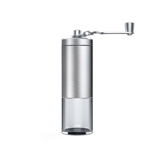 2023 Hot selling 304 Stainless steel adjustable Ceramic core burr hand Manual Coffee maker grinder with glass bottle jar