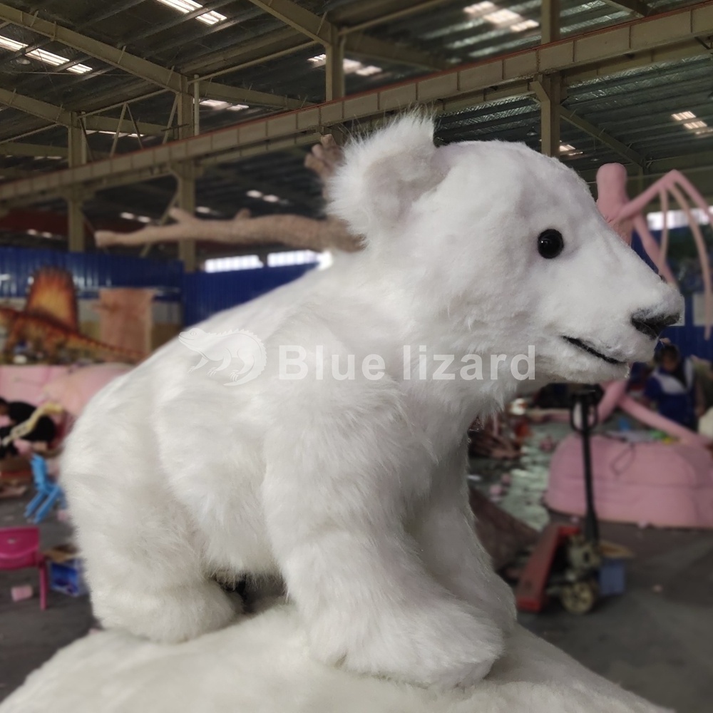 Lifelike artificial animatronic animal  Infrared Control  polar bear model for theme zoo park