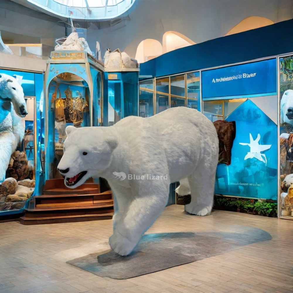 Animatronic Polar Bear Model for Theme Park Attractions and Displays