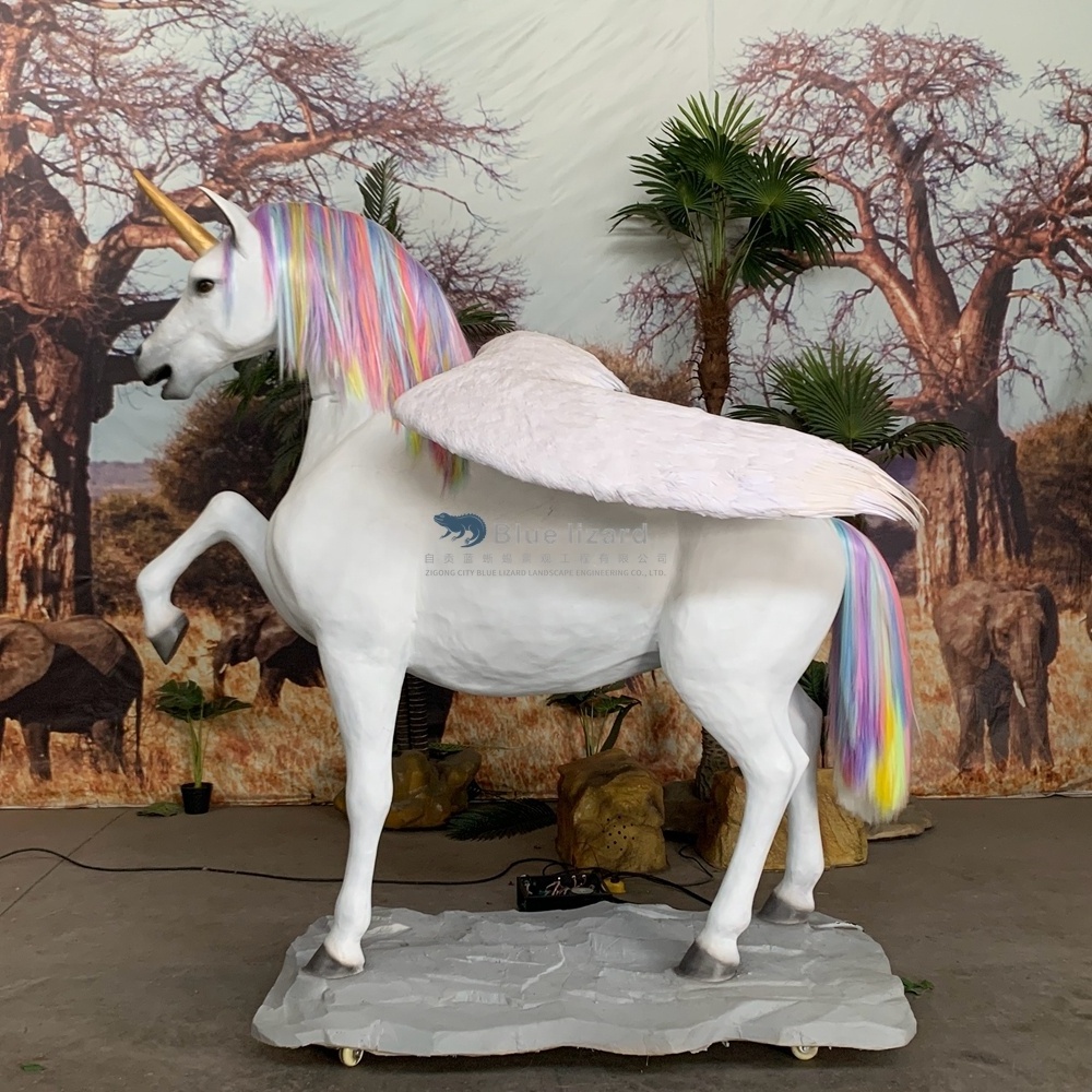 Indoor Artificial 3D Animal Model Animatronic Unicorn For Sale