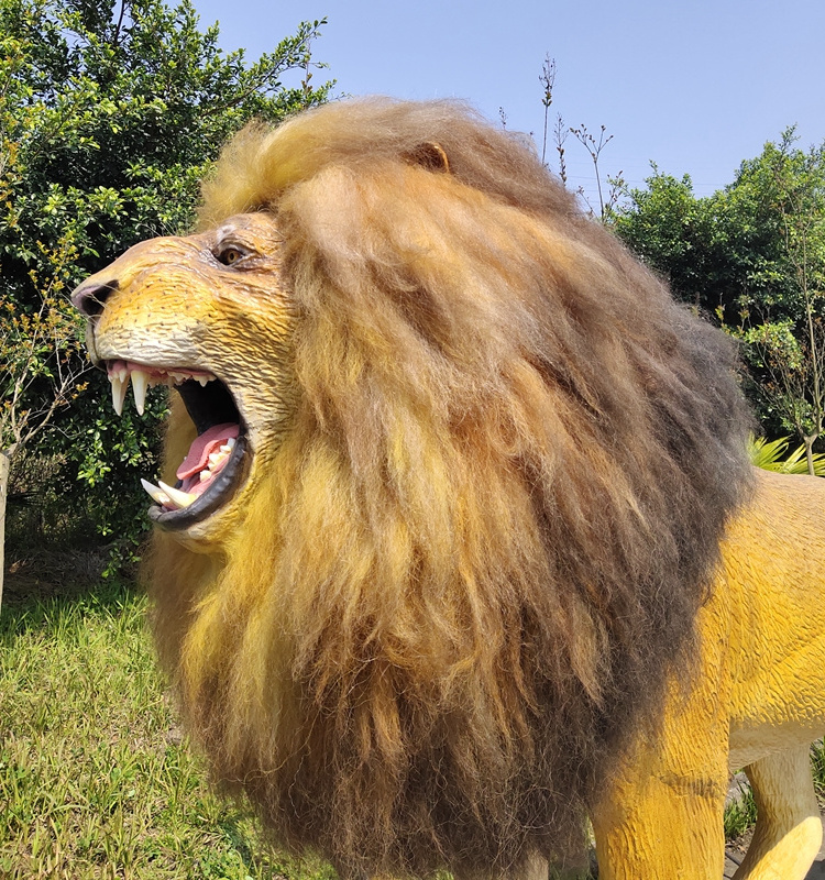 Animatronic Robot Animal Kingdom Full Life Size Zoo Decoration Simulation Animal Animatronic Lion Models Sale