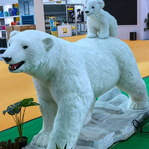 Lifelike artificial animatronic animal  Infrared Control  polar bear model for theme zoo park