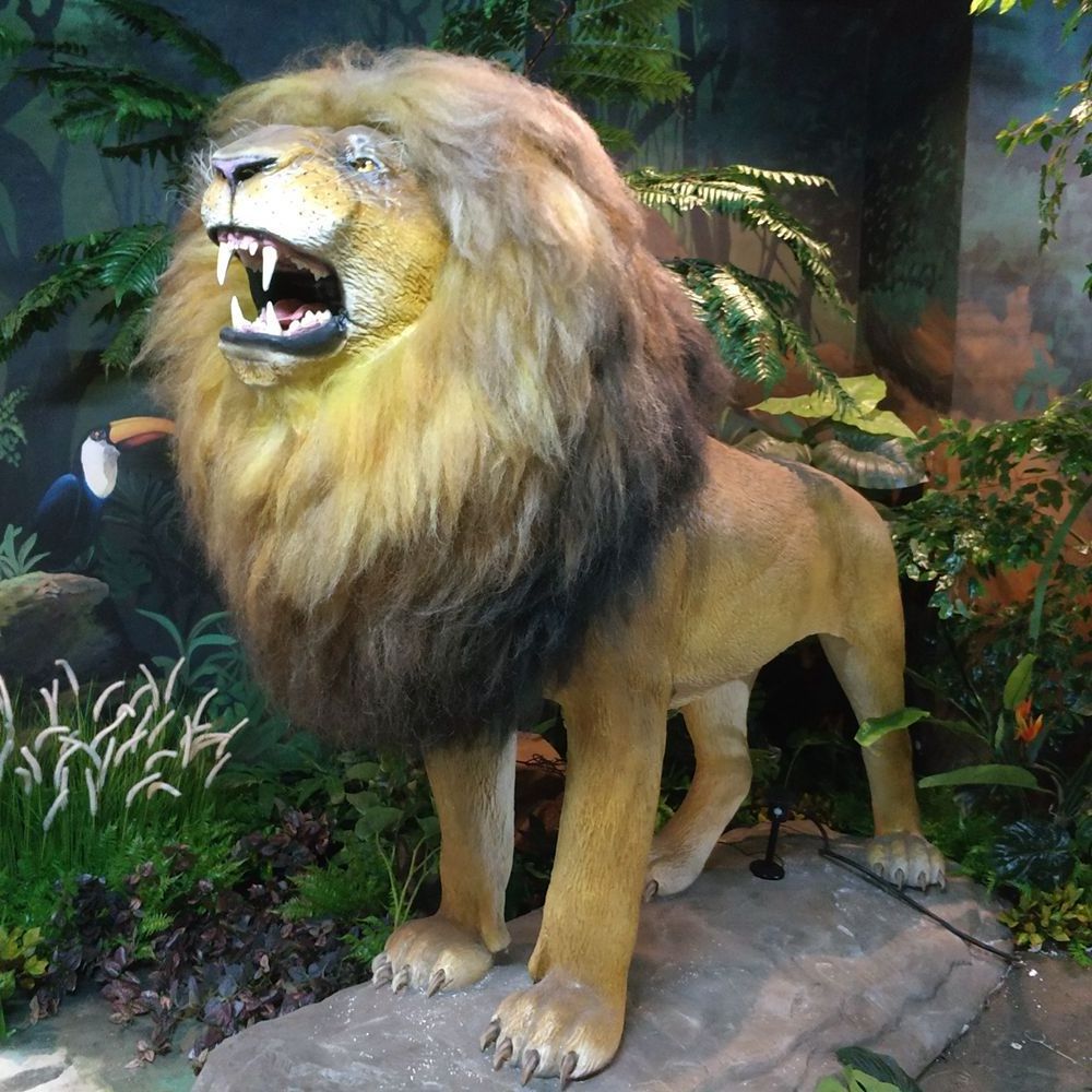 Animatronic Robot Animal Kingdom Full Life Size Zoo Decoration Simulation Animal Animatronic Lion Models Sale