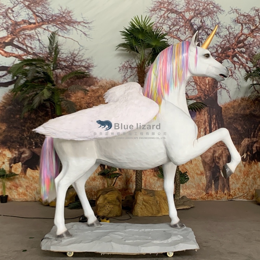 Indoor Artificial 3D Animal Model Animatronic Unicorn For Sale