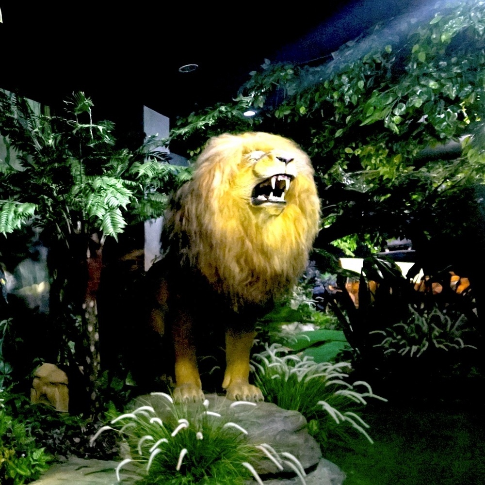 Blue Lizard Animal park Simulation zoo animatronic Animal Life size Lion for sale