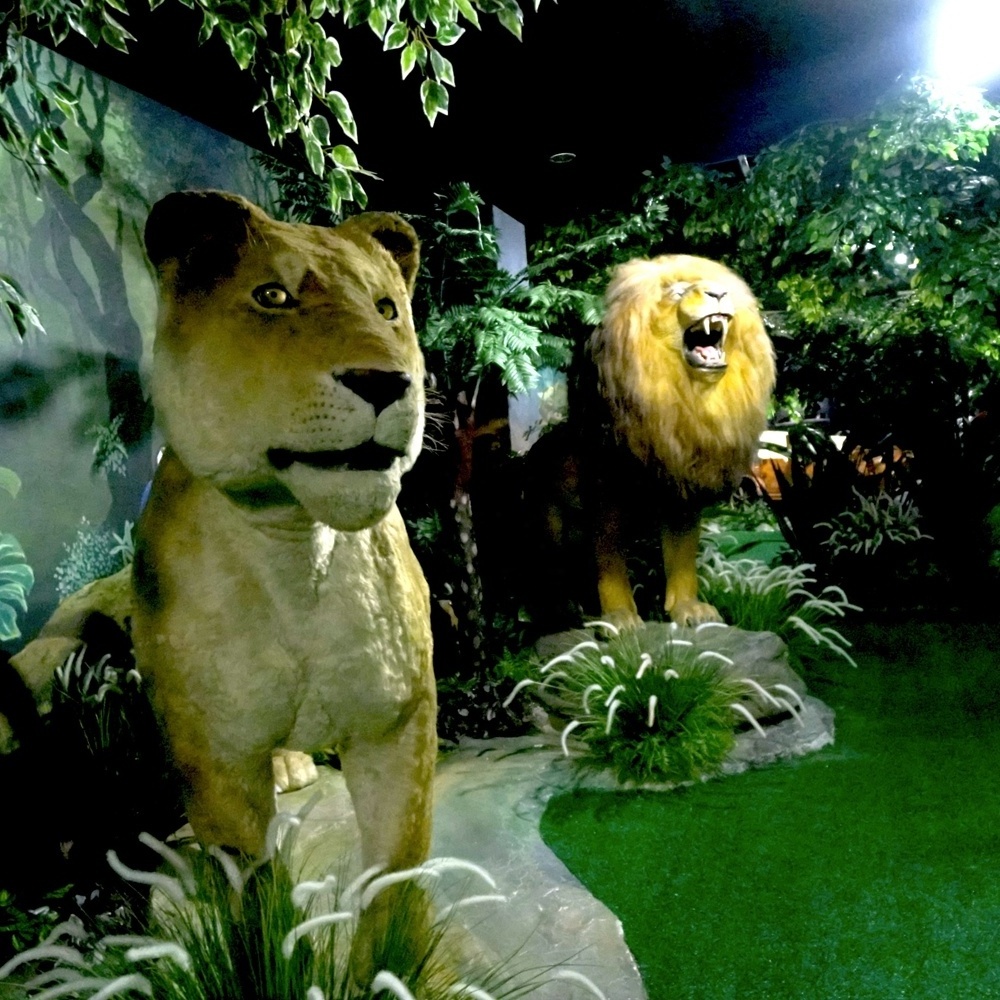 Blue Lizard Animal park Simulation zoo animatronic Animal Life size Lion for sale