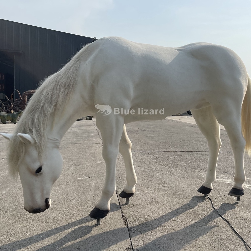 Animal park activities prop animal sculpture robotic life size fiberglass animatronic horse  for attraction