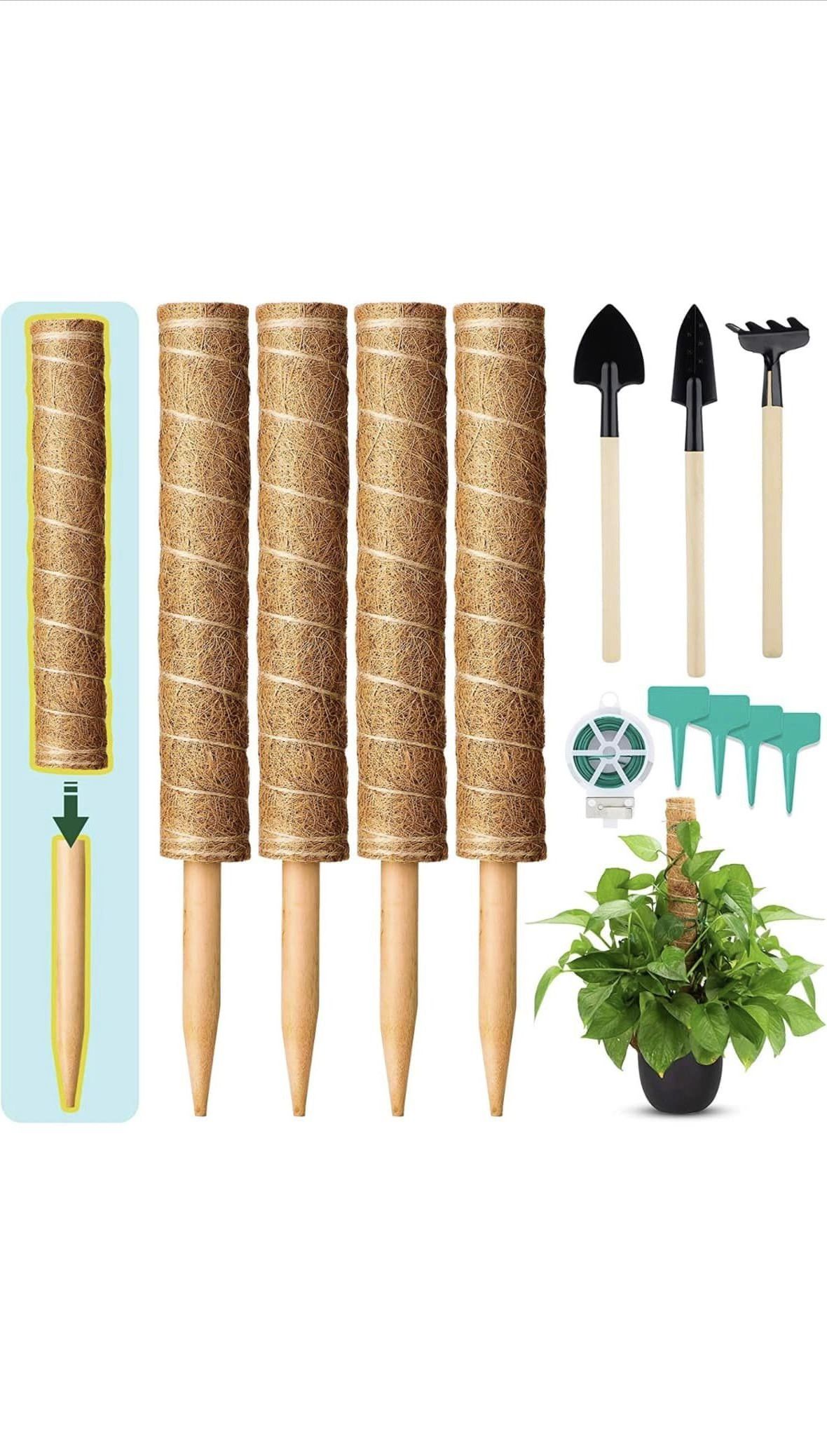 Garden Plant Support Stackable Climbing Thicken Coco Totem Stick Moss Pole Moss Stick