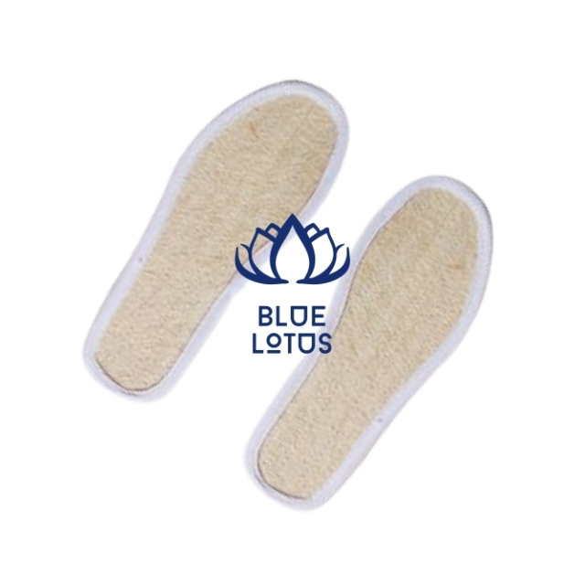 Loofah slippers are reasonably priced, machine-washable, waterproof, and eco-friendly. Blue Lotus Farm sells them.