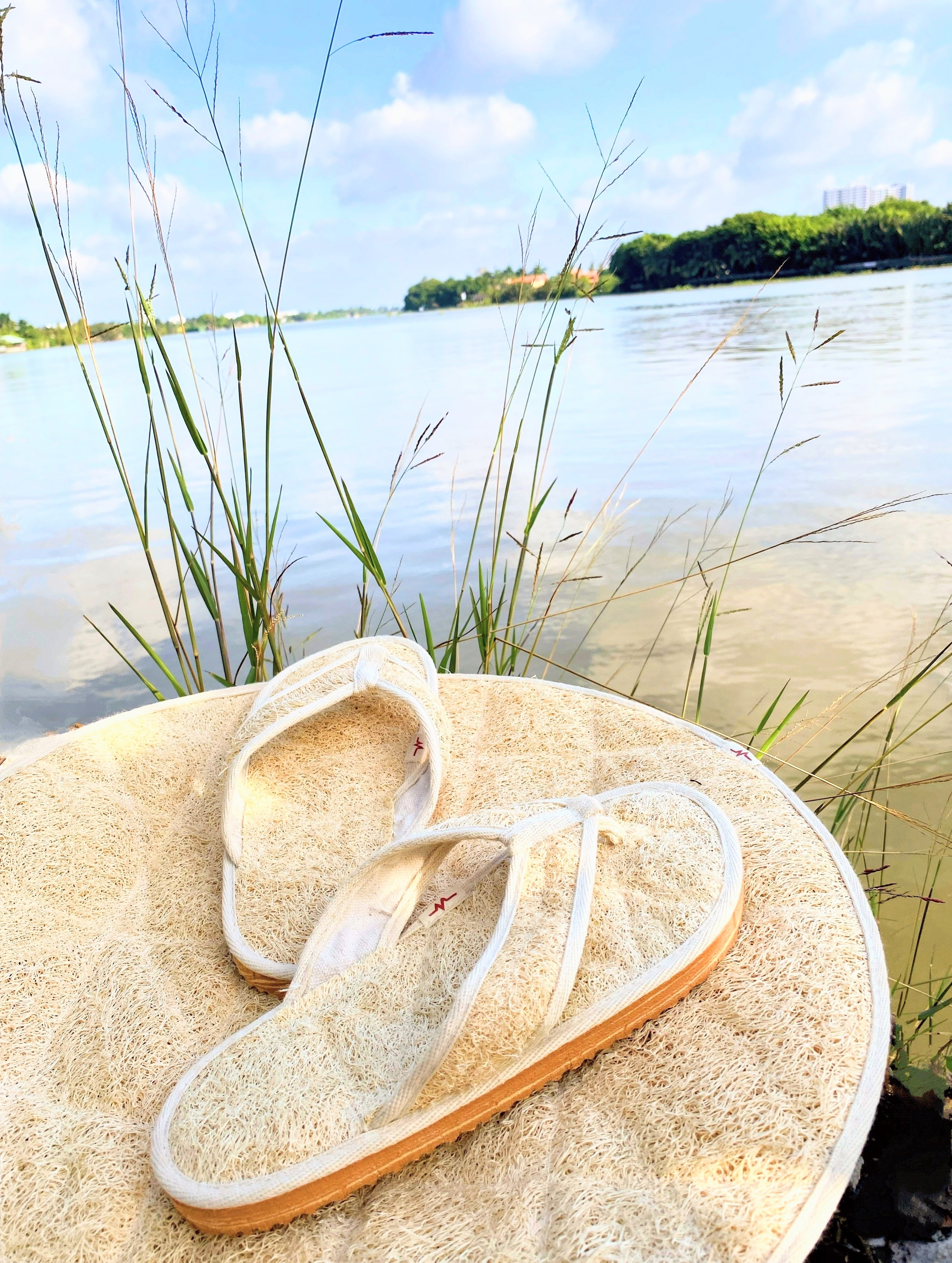 In Bulk Quantity Loofah Slippers Waterproof Easy Foot Cleaner Shower Slipper Eco Friendly From Blue Lotus Farm