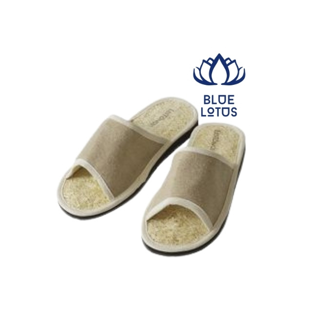 Blue Lotus Farm sells the affordable, machine-washable, waterproof, and environmentally friendly Loofah slippers.