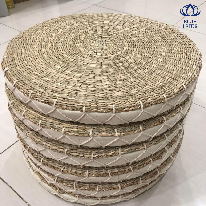 100% ECO - FRIENDLY POUF OTTOMAN MADE FROM SEAGRASS FROM VIETNAM