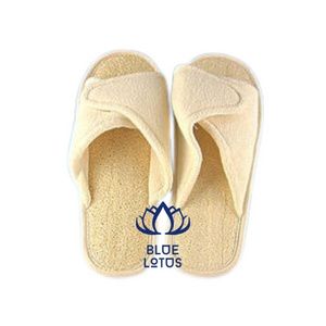 Blue Lotus Farm sells Loofah slippers, which are affordable, machine-washable, waterproof, and environmentally friendly.