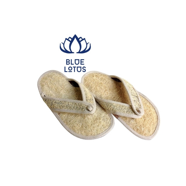 Blue Lotus Farm sells the reasonably priced, waterproof, machine-washable, and environmentally friendly Loofah slippers.